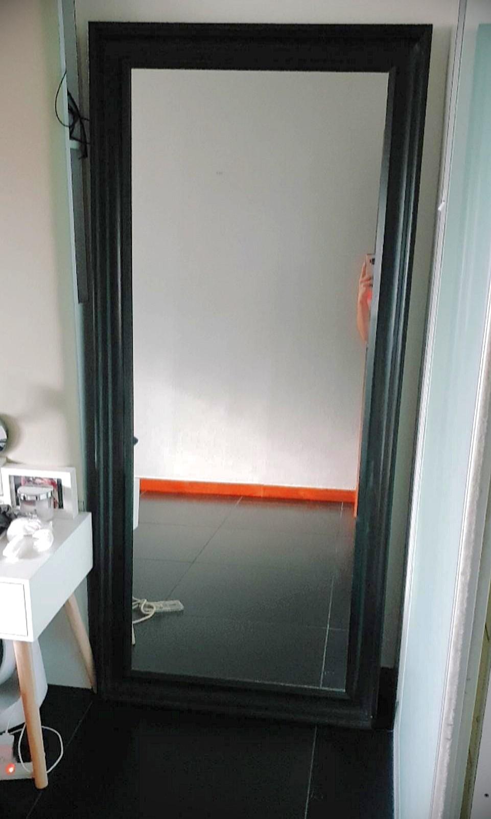 IKEA Black Wooden Mirror, Furniture & Home Living, Home Decor, Mirrors