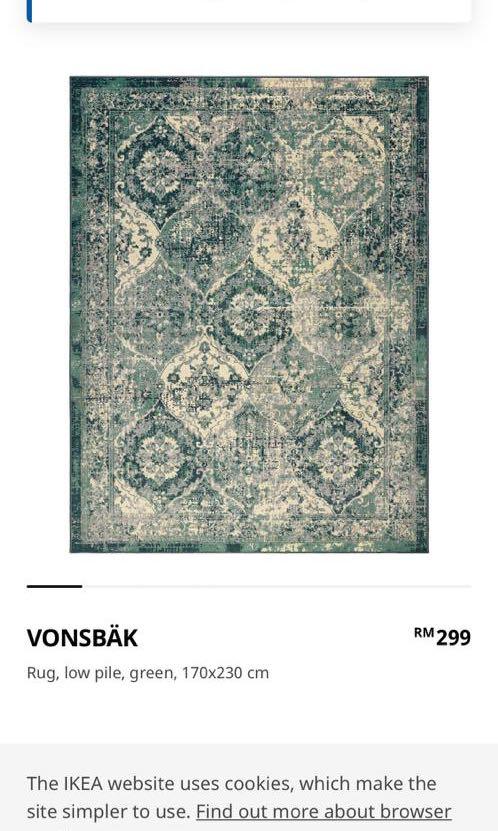 ikea vonsbak carpet home furniture others on carousell