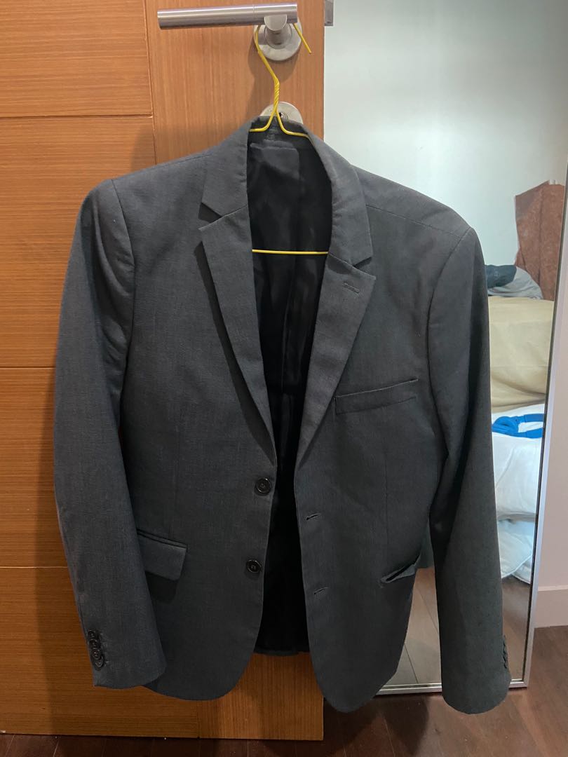 Jas Pria Blazer H M Slim Fit Fesyen Pria Pakaian Atasan di