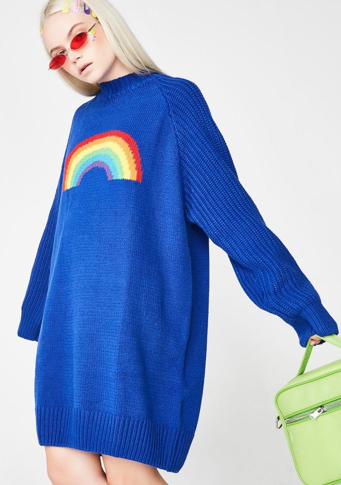 Lazy oaf rainbow jumper dress on sale