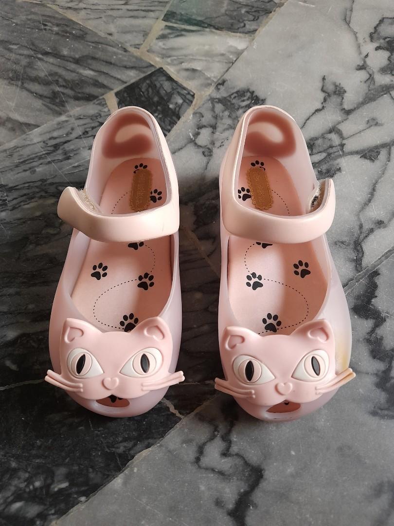 Mini melissa pink cat shoes clearance