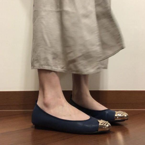 navy blue ballet slippers