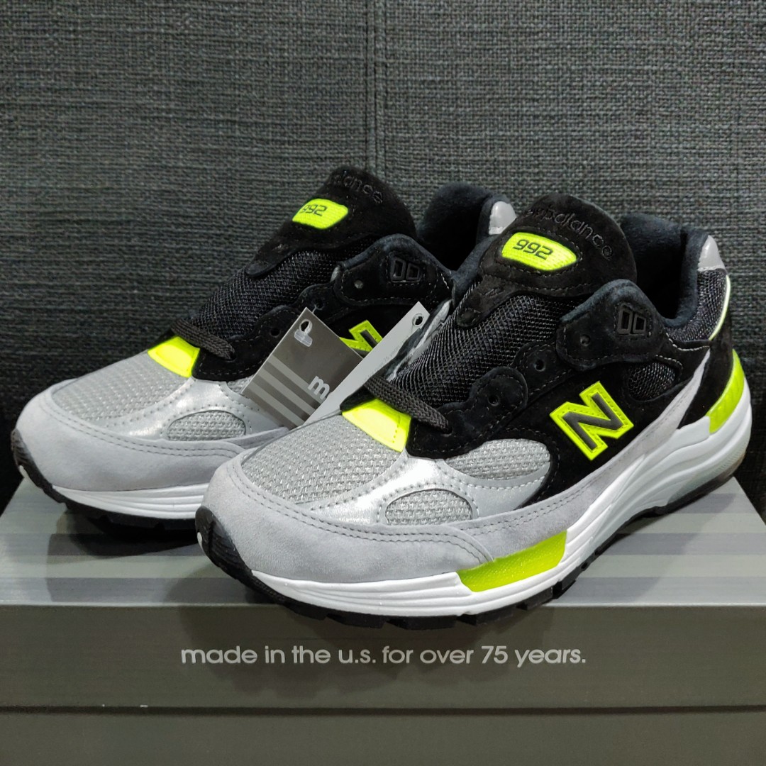 New Balance 992 Grey Black Volt NB M992TQ, 男裝, 鞋, 西裝鞋- Carousell
