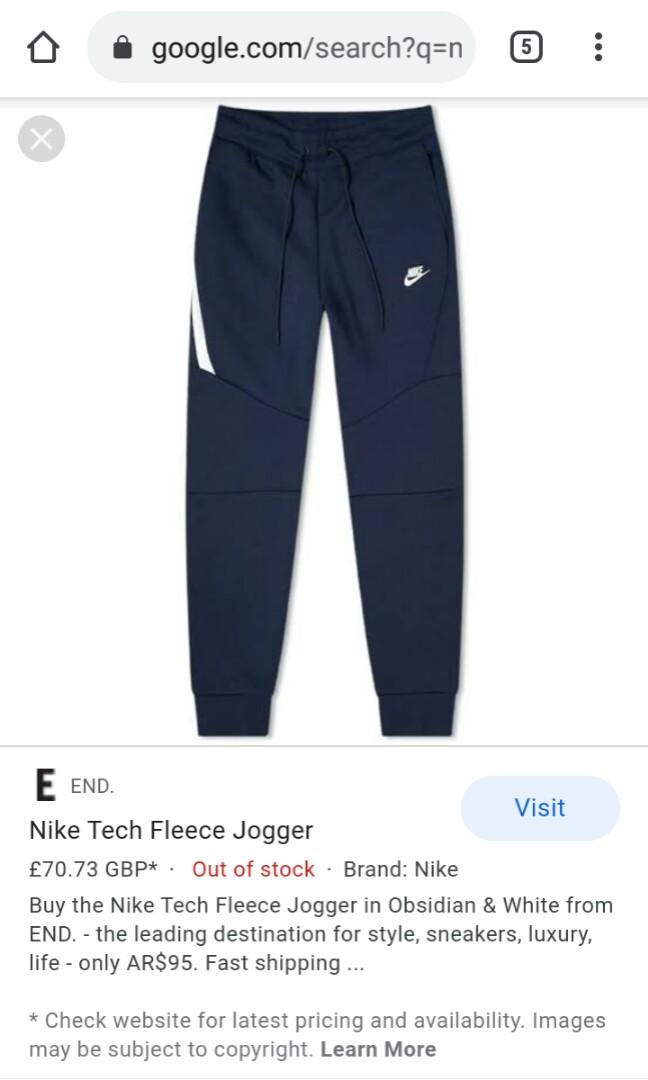 Nike tech fleece jogger obsidian & white top