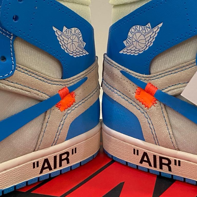 Air jordan 1 sale blue off white