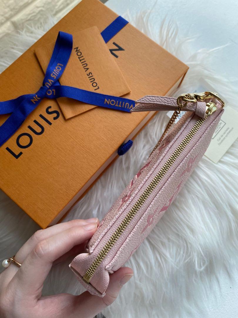 Auth Louis Vuitton LV Bouton de Rose Pink & Damier Azur Mini