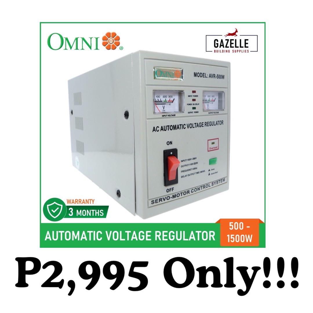 Original Omni AVR Automatic Voltage Regulator 500 Watts, TV & Home ...