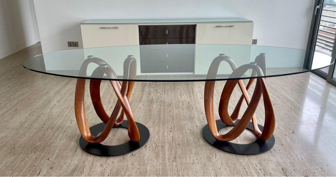 Oval glass dining table for new arrivals 8