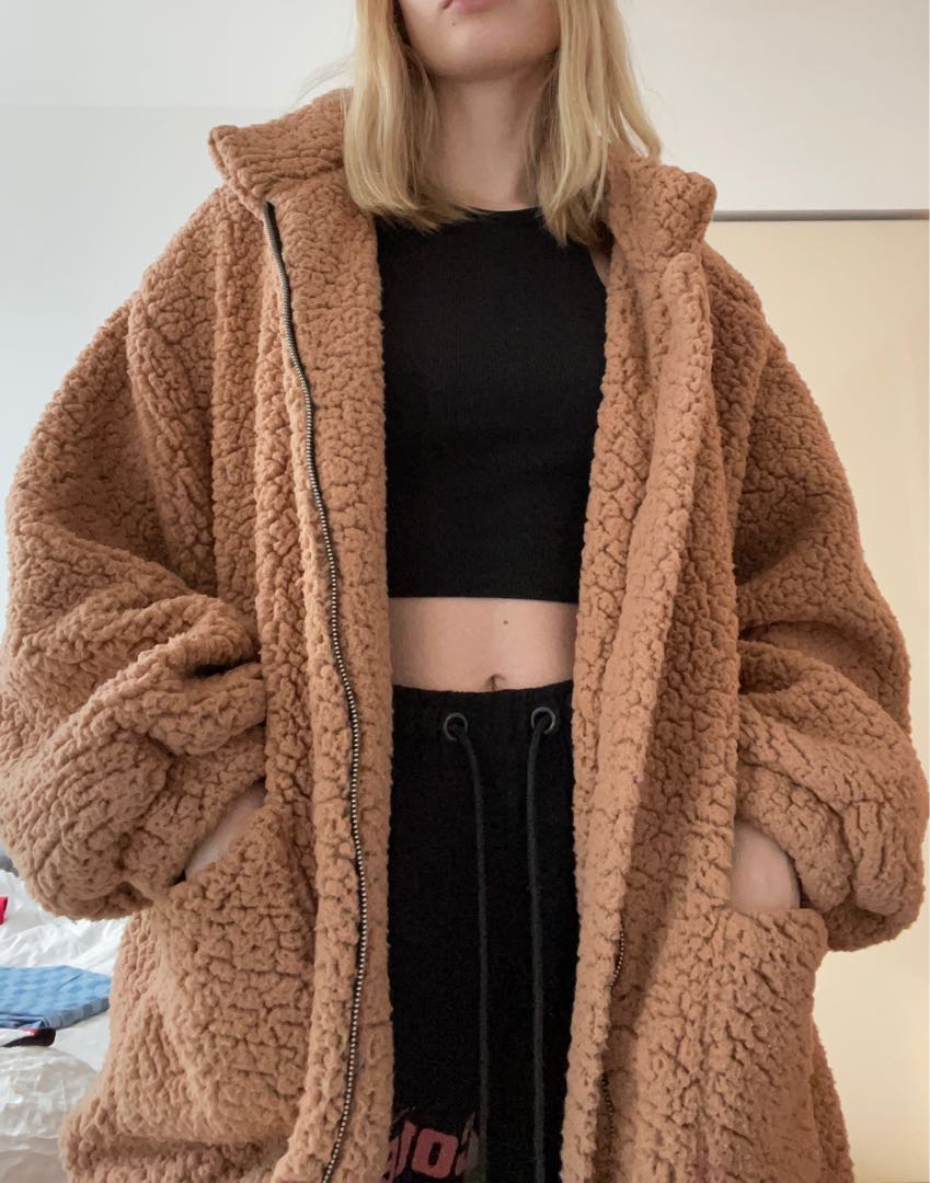 oversized fluffy jacket