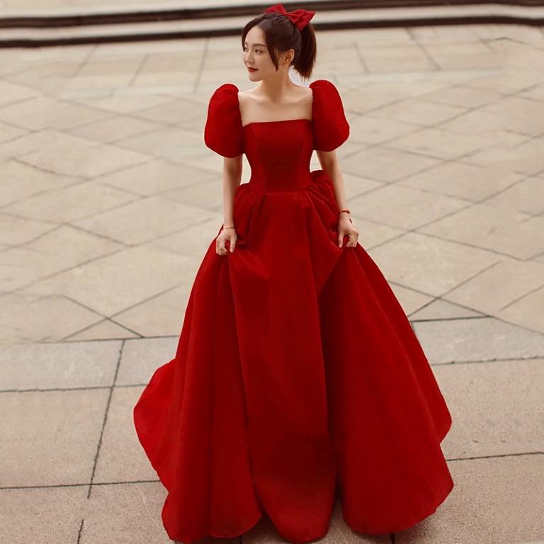 Red princess wedding dress outlet