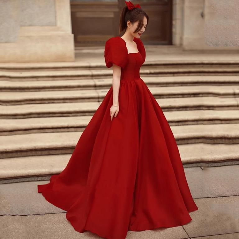pre order prom evening wedding bridal dress gown red princess