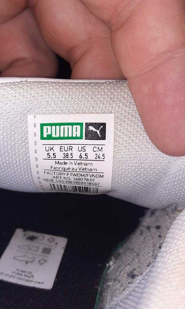 Puma BTS (Category: Sneakers) located in Singapore. Submitted by hello68 (Listing ID 1083173824, Image 8). Description: puma BTS UK 5.5 US 6.5 woman size/Lady User bought $1XX plus PUMA X BTS collaboration shoes. used condition quite good not very bad. Wear less than 15 times..