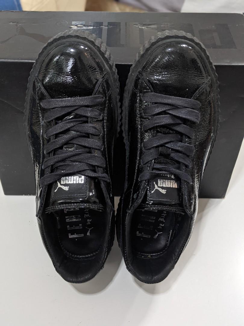 Puma Fenty Creeper Wrinkled Patent Black