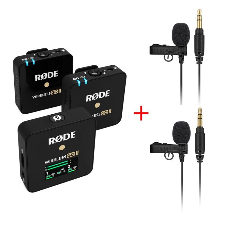 Rode Wireless GO II + 2 Rode Lavalier GO Microphone Bundle Set (Black)