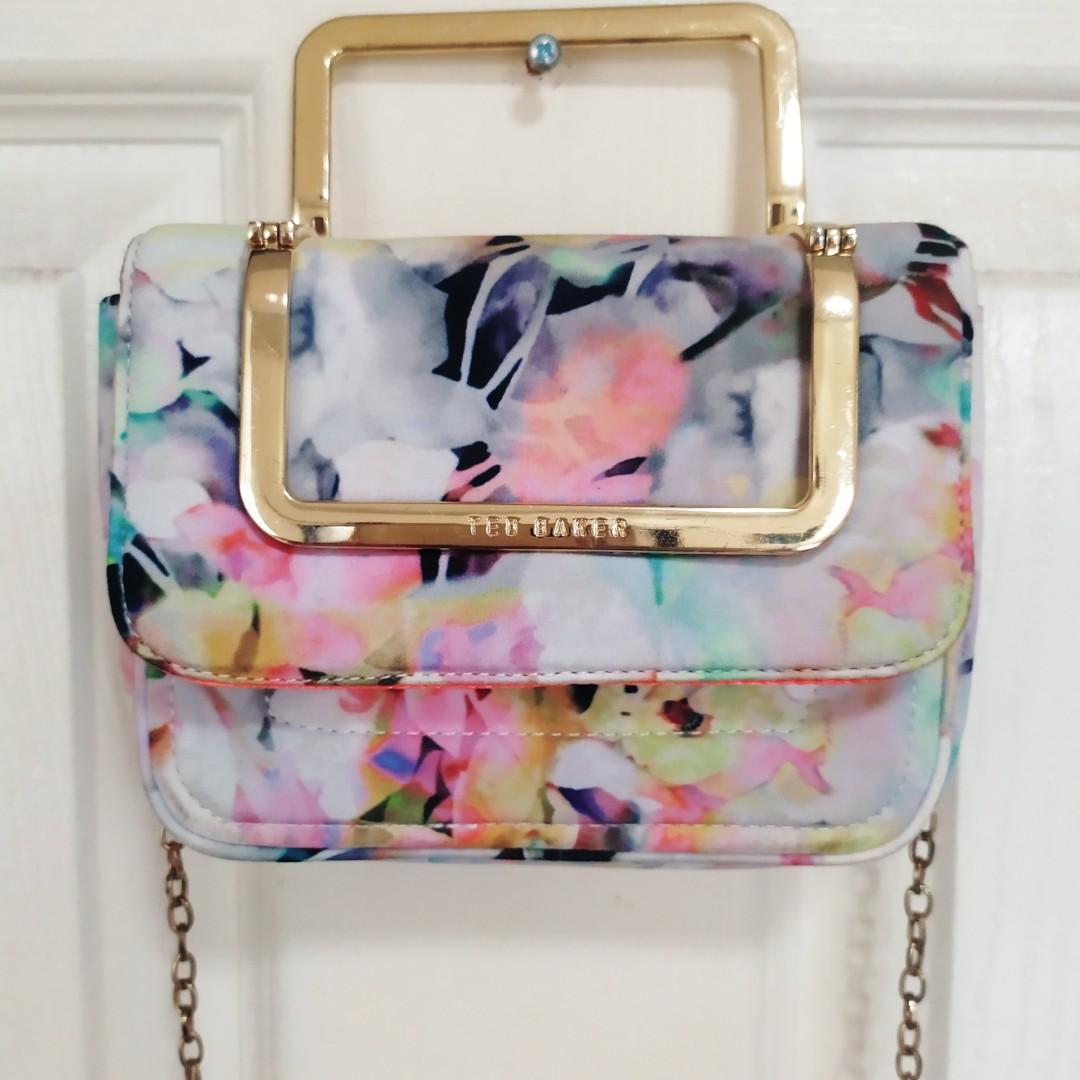 Ted Baker Floral Mini Sling Bag, Luxury, Bags & Wallets on Carousell