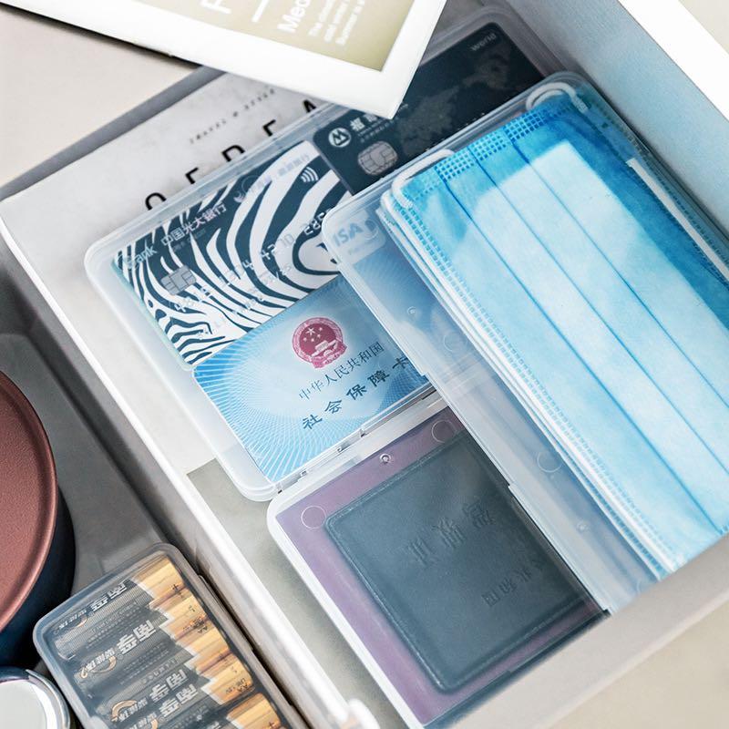 Transparent Portable Mask Document Card File Holder Drawer Organizer (Category: Storage Boxes & Baskets) located in Manila. Submitted by winterbliss (Listing ID 1083074156, Image 1). Description: Materials: Plastic Size: 🌟Small - 6*2*12cm 🌟Large - 11.7*1*19cm.