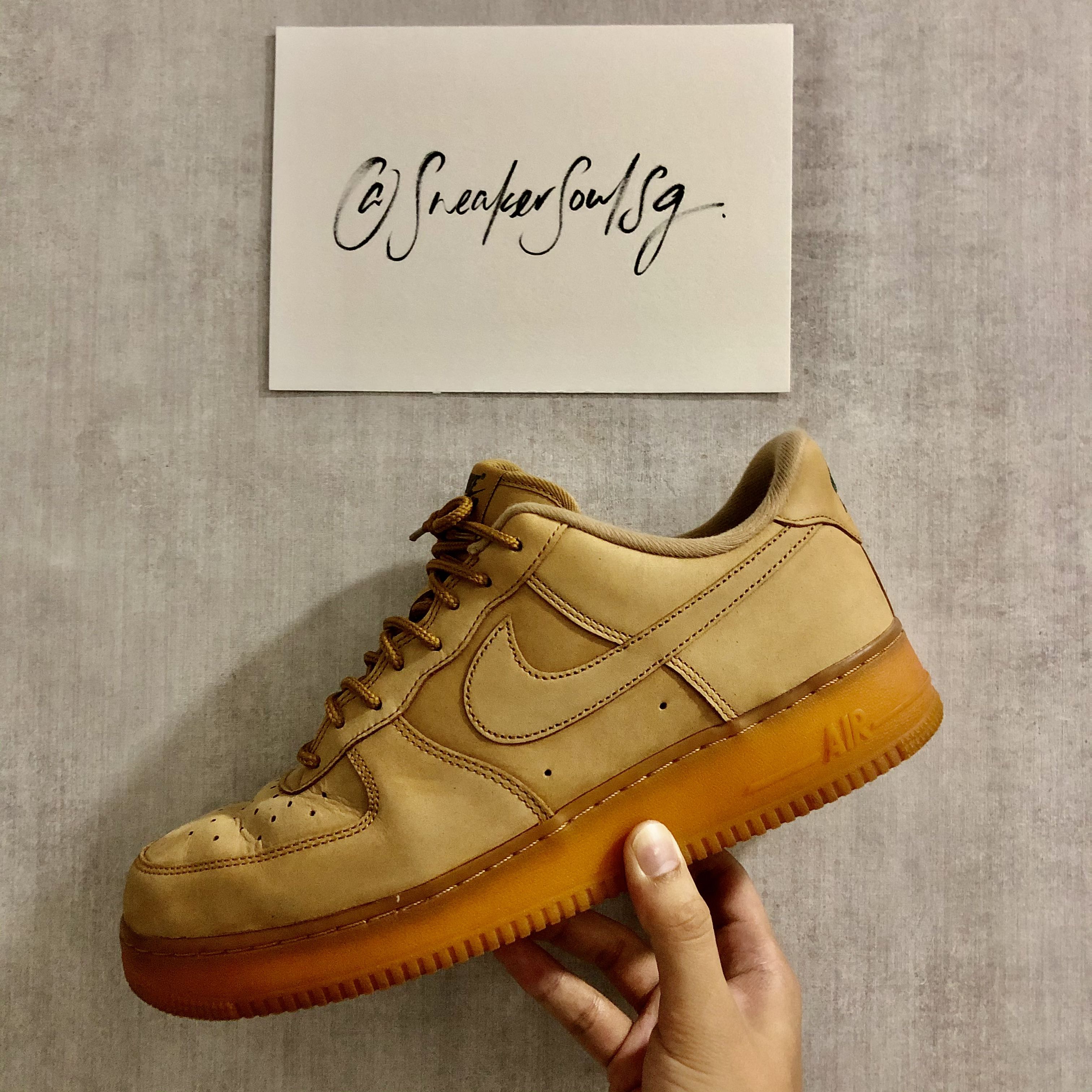SneakerSoulSg US10.5 Nike Air Force 1 Low Flax Wheat 2018 AF1