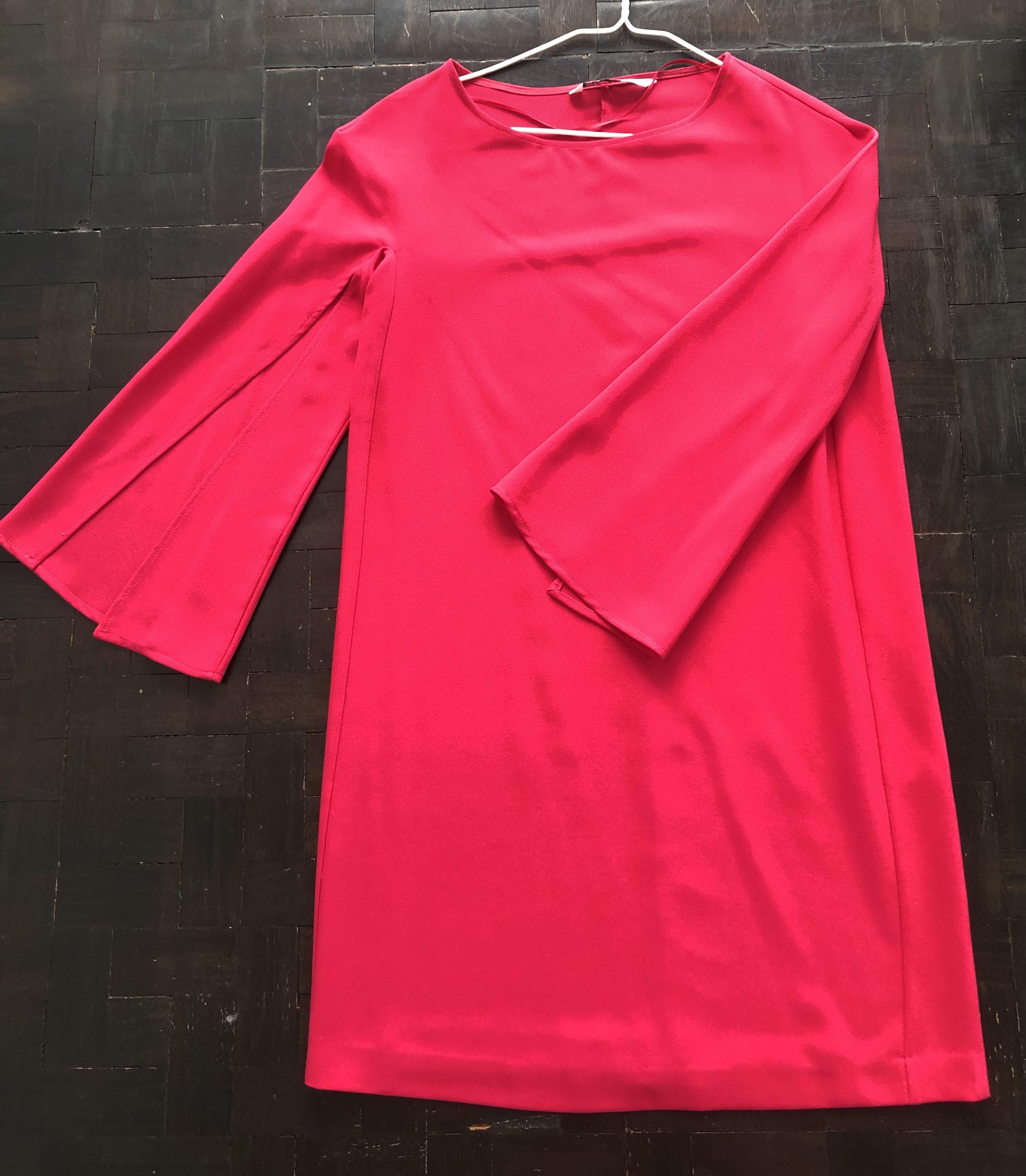 cape pink dress zara LONG KNIT CAPE DRESS