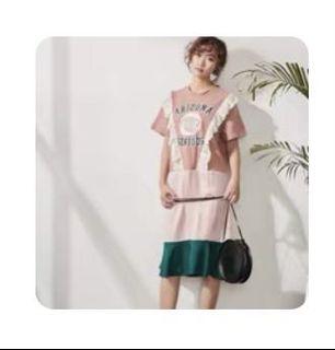 韓國拼接洋裝