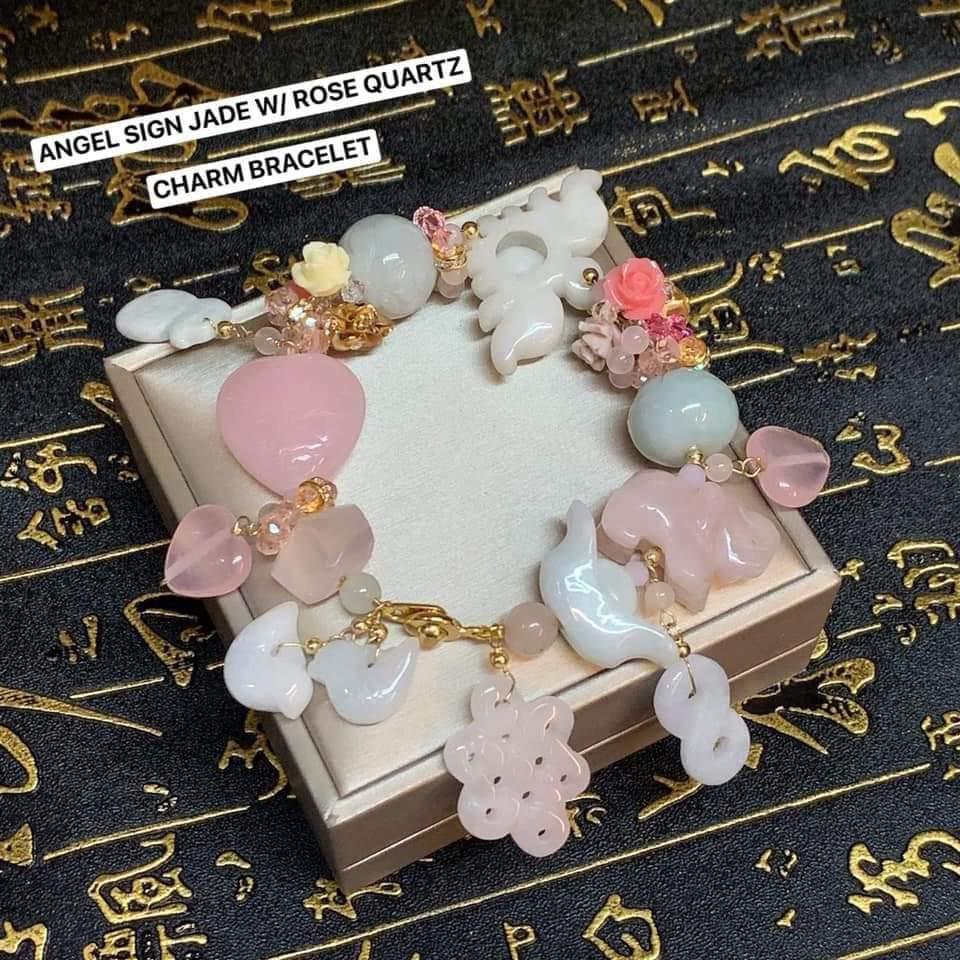 ROSE QUARTZ CHARM BRACELET 