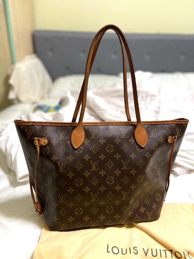 Authentic Louis Vuitton Neverfull MM Monogram with Rose Ballerine