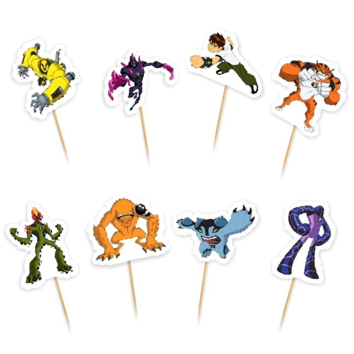 Amazon.com: 7.5 Inch Edible Cake Toppers – Ben 10 Themed Birthday Party  Collection of Edible Cake Decorations : Grocery & Gourmet Food