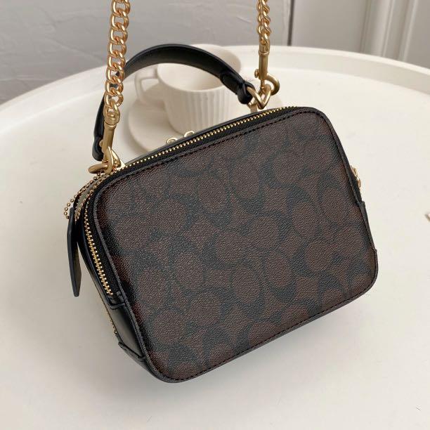 BOX CROSSBODY IN SIGNATURE CANVAS (COACH C3148), Women's Fashion, Bags