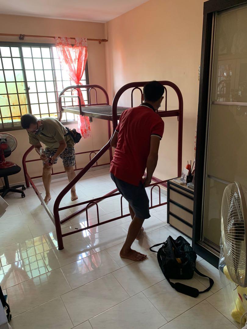 Bunk bed disassembly /assembly/movers services/transportation/disposal