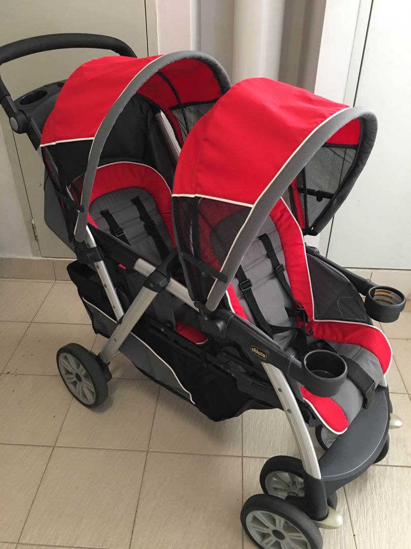 Chicco double stroller red clearance