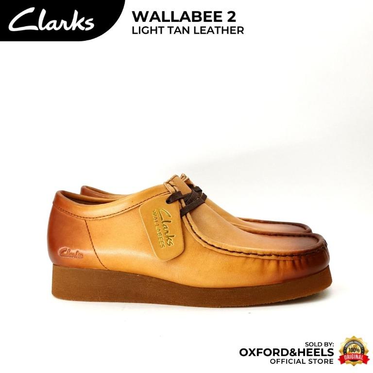Clarks Originals Wallabee 2 Dark Tan Brown Leather Brown Iconic Moccasin Crepe Sole Classic Men Shoes Original