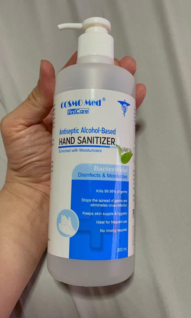 COSMO MED ANTISEPTIC ALCOHOL BASED HAND SANITIZER COSMO Med Antiseptic Hand Sanitizer Alcohol based 500ml Understand and Protect against