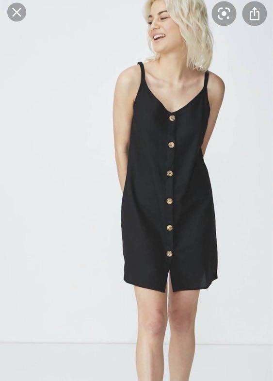 Cotton on black slip dress top