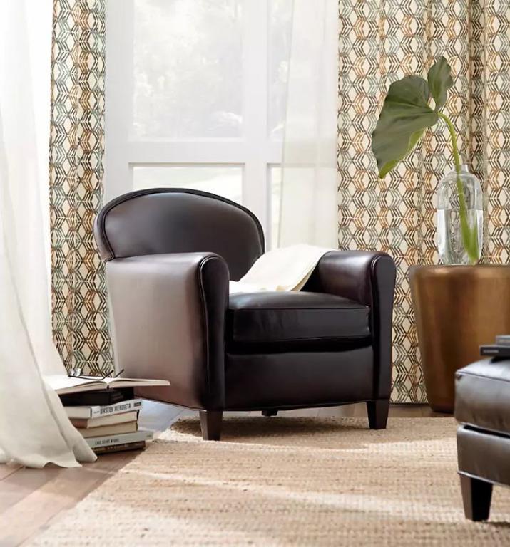 CRATE AND BARREL EIFFEL LEATHER ACCENT ARM CHAIR Furniture Home