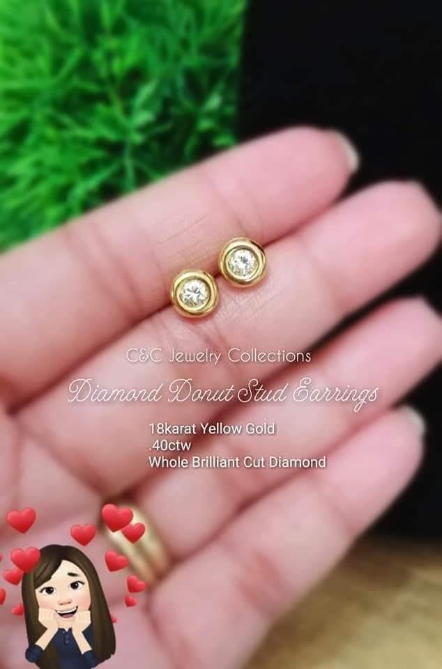 Donut diamond cheap earrings