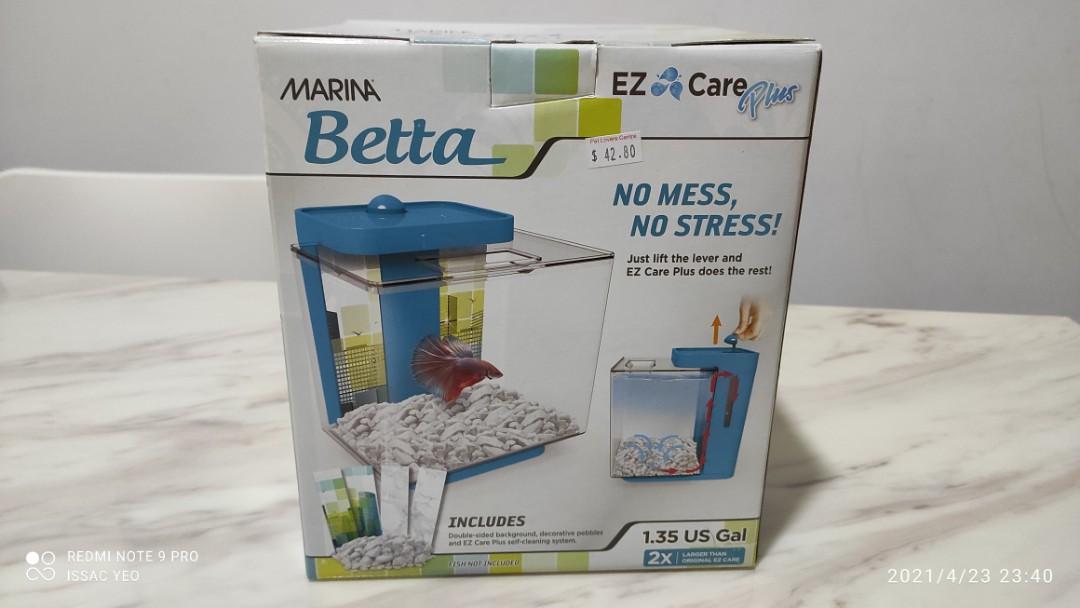 Marina betta aquarium white ez online care plus kit 1.35 gallon