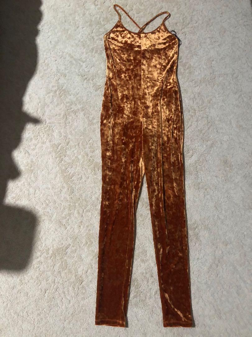 Gold jumpsuit store forever 21