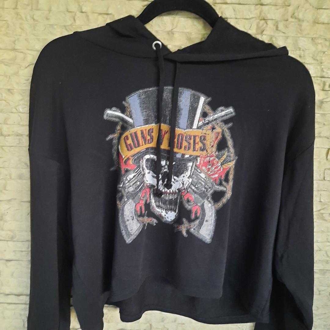 Guns N Roses H M Cropped Hoodie