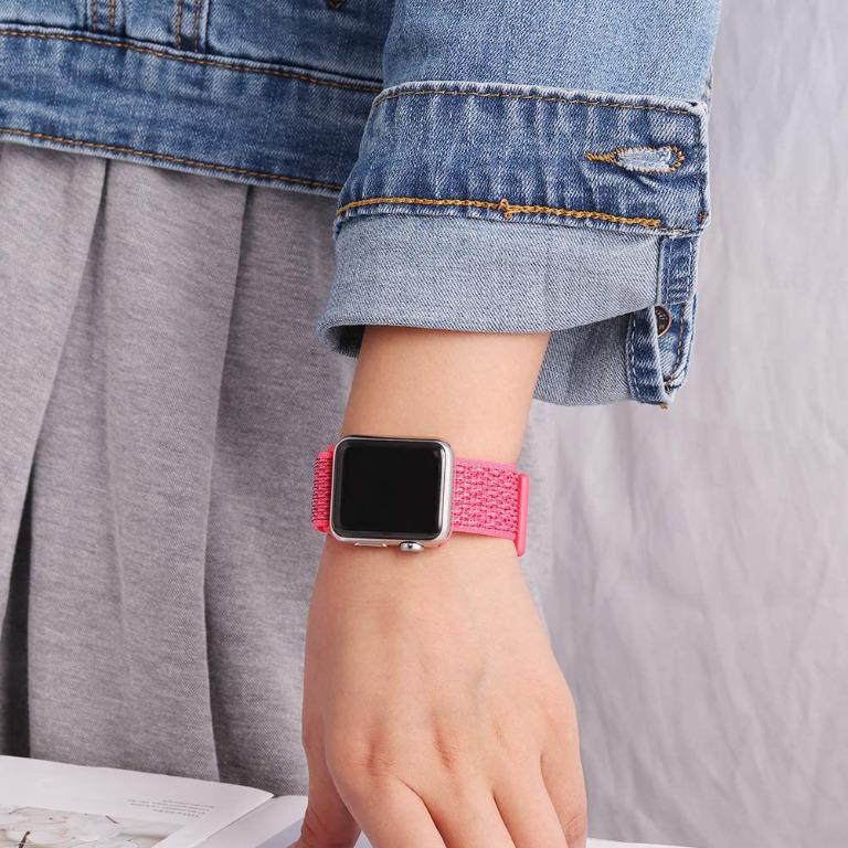 HILIMNY Soft Nylon Band For Apple Watch 38mm Hibiscus Mobile Phones Gadgets Wearables Smart Watches on Carousell