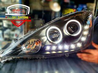 Jazz Honda ge projector headlights with DRL Angel Eyes projector headlights 3mos 0