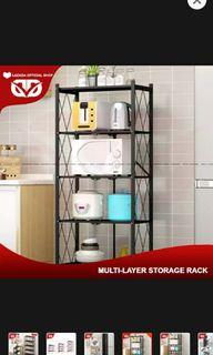 Multi purpose 4 layer high quality steel storage rack shelf space saver metal shelves (QCOO) khat