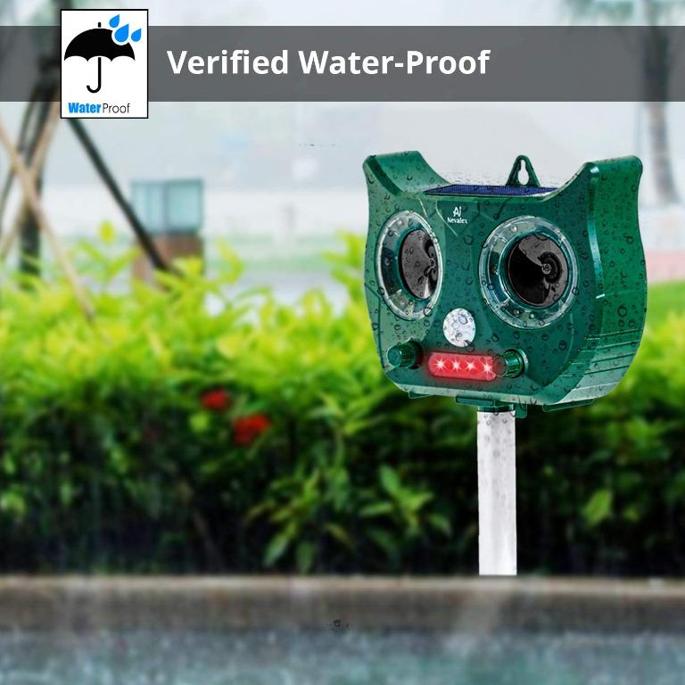 Nevalex Ultrasonic Animal Repeller, Solar Powered Waterproof with Sound