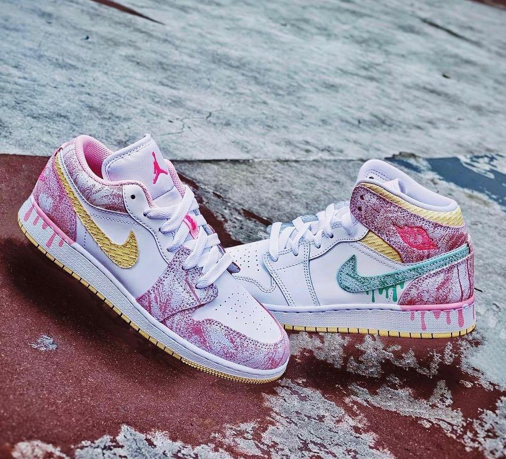 Nike Air Jordan 1 Low 'Paint Drip', Women's Fashion, Footwear, Sneakers