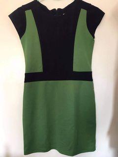 Repriced. Office Dress in Sage green