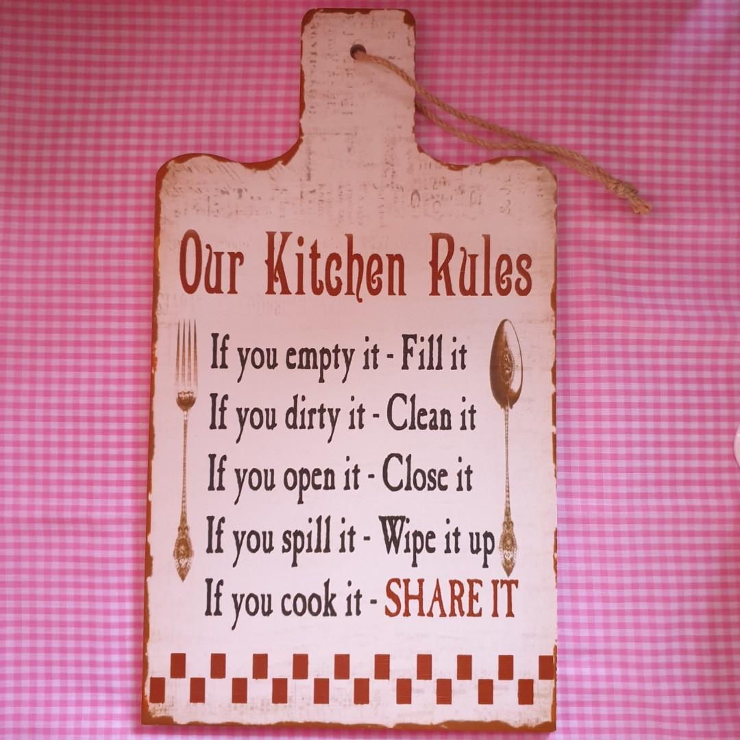our kitchen rules vintage rustic wood wall decor hanging signage home