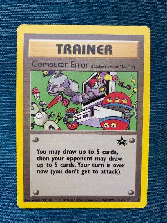 Pokemon Tcg Computer Error Trainer Promo Card Near Mint Condition Toys Games Board Games Cards On Carousell