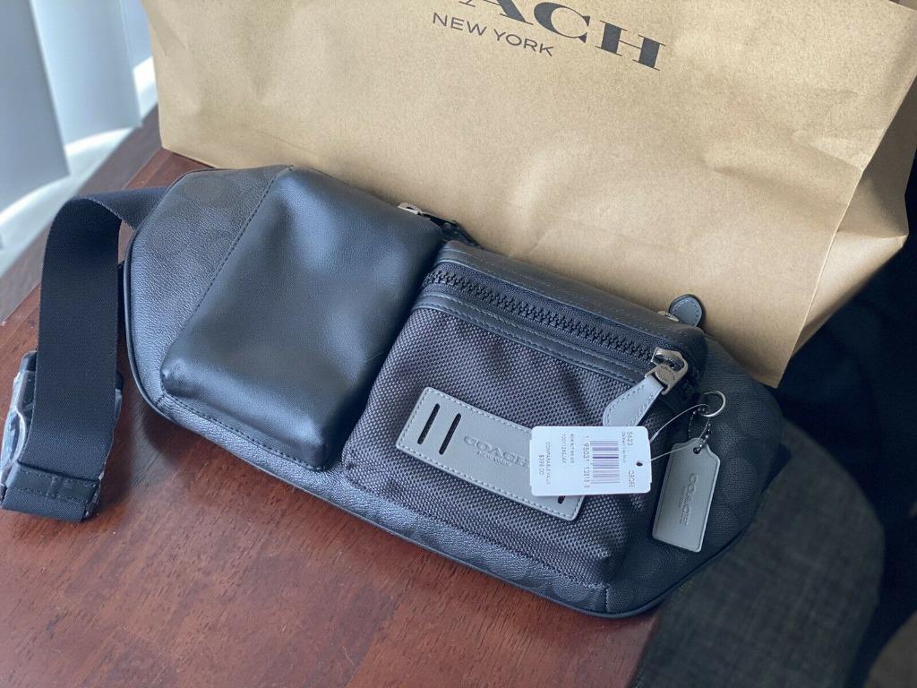 (PREORDER) COACH - RIDER BELT BAG IN SIGNATURE CANVAS 5623, Luxury ...