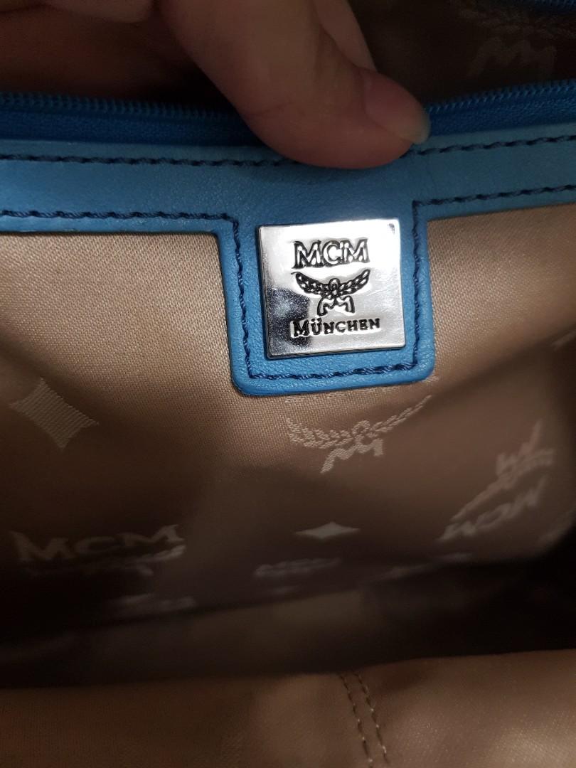 Pre-owned Authentic Mcm Backpack (Category: Luxury Bags & Wallets) located in Antipolo. Submitted by dlolin (Listing ID 1083336724, Image 3). Description: Guaranteed authentic. Bought in Korea. Signs of used and that cute little artwork or autograph you see.