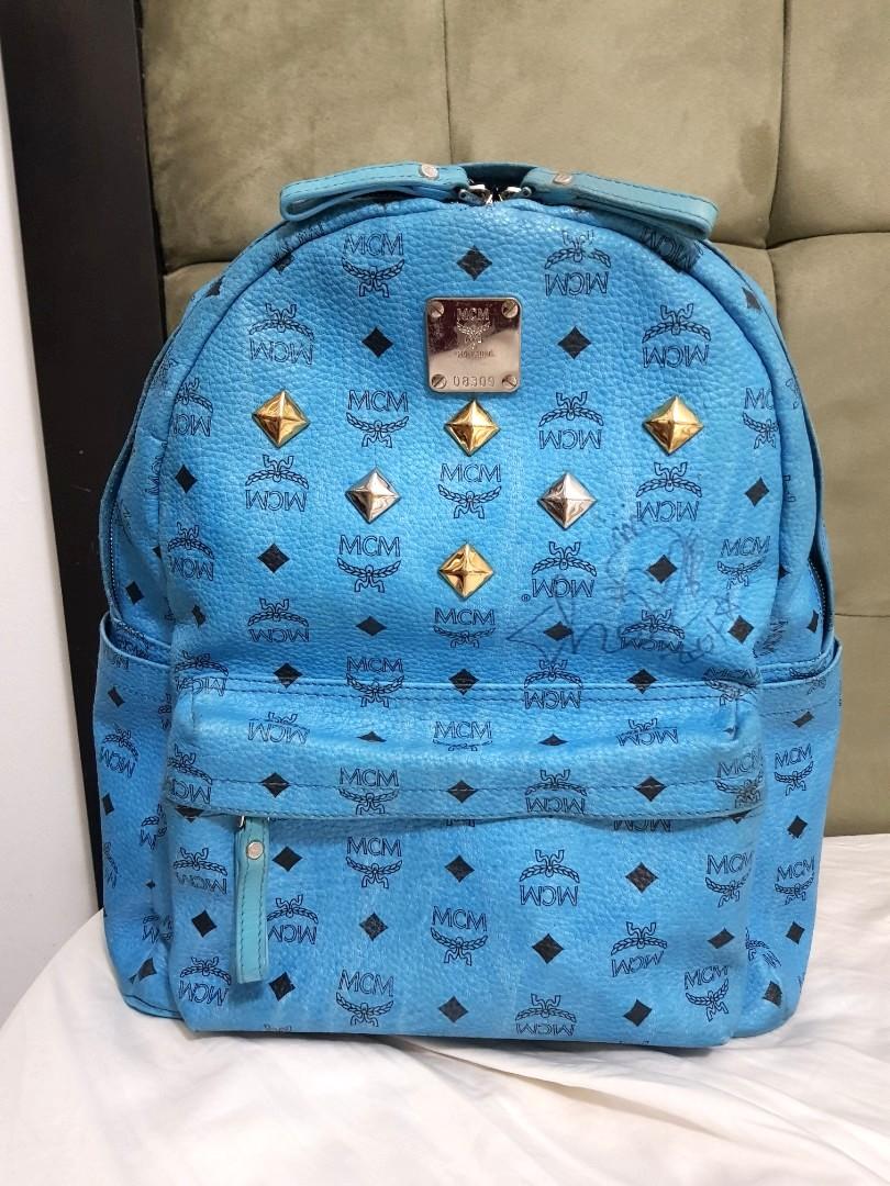 Pre-owned Authentic Mcm Backpack (Category: Luxury Bags & Wallets) located in Antipolo. Submitted by dlolin (Listing ID 1083336724, Image 1). Description: Guaranteed authentic. Bought in Korea. Signs of used and that cute little artwork or autograph you see.