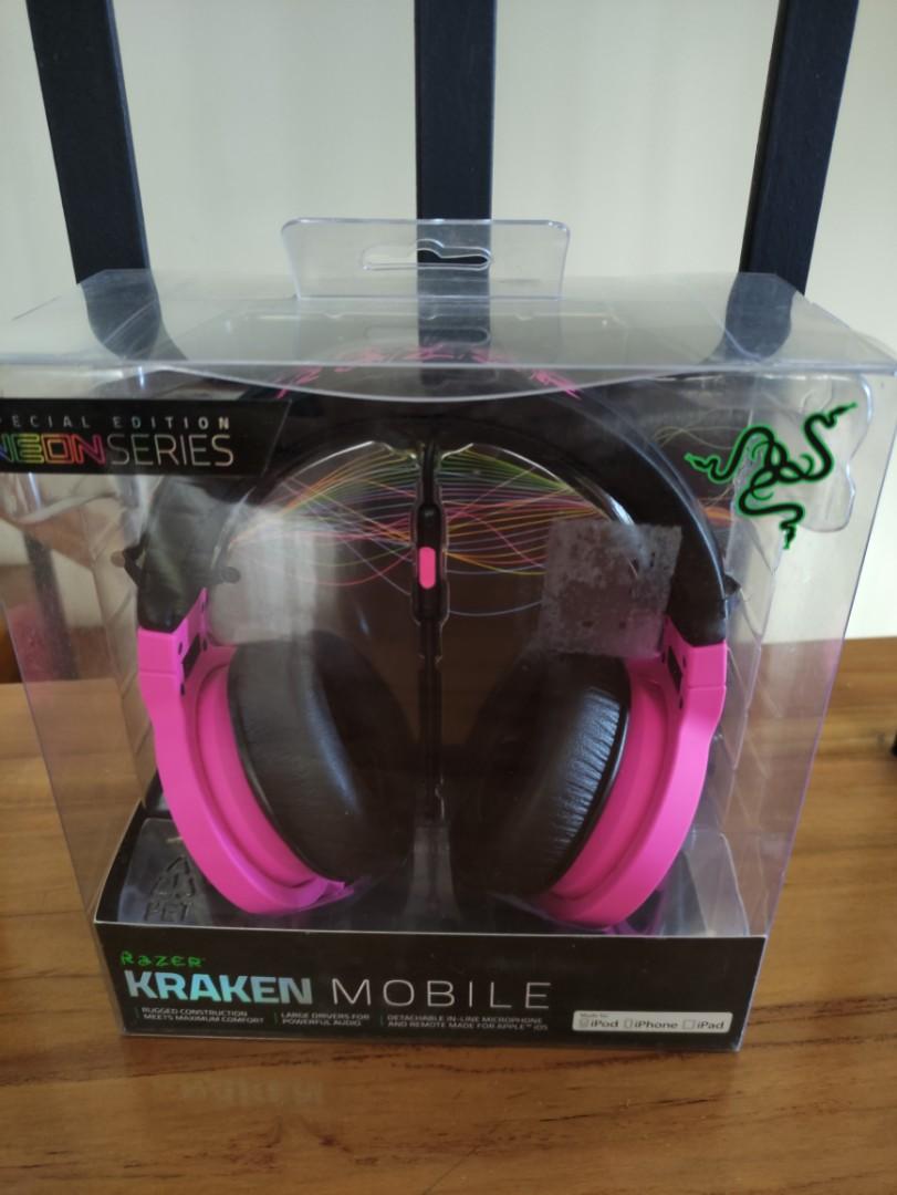 Razer Kraken Mobile Neon Pink Audio Headphones Headsets on Carousell