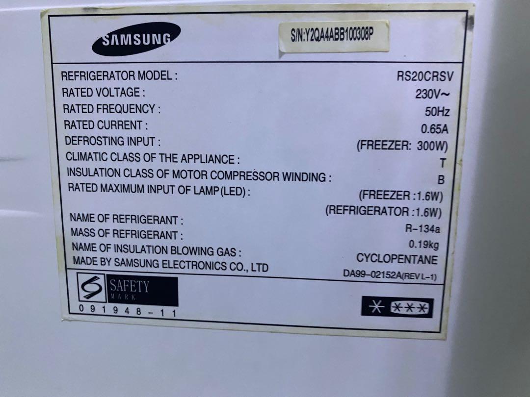 Samsung White Side by Side Fridge, TV & Home Appliances, Kitchen